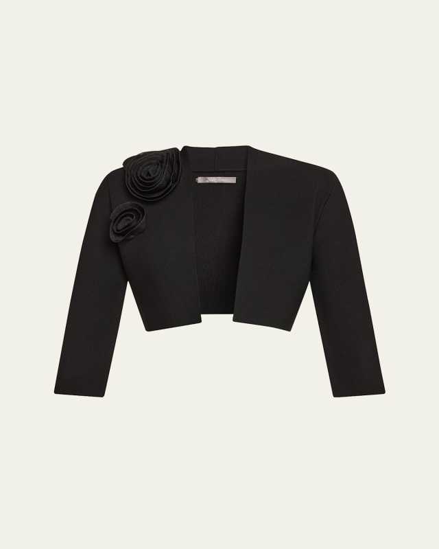 Rose Detail Knit Bolero Jacket